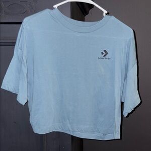 Converse Sky Blue crop Tee with Logo